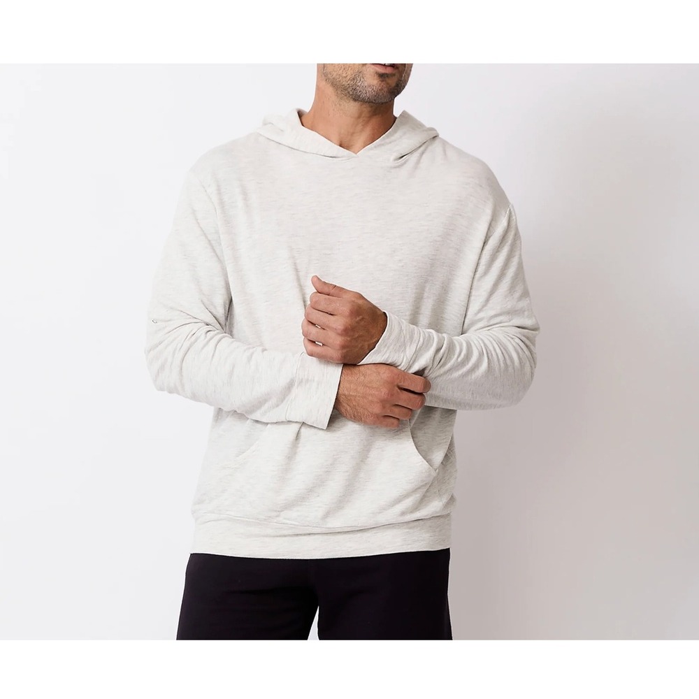 Monrow Mens Granite Grey‎ French Terry Hoodie Size S Made in USA